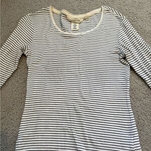 H&M Cream and Black Striped Top